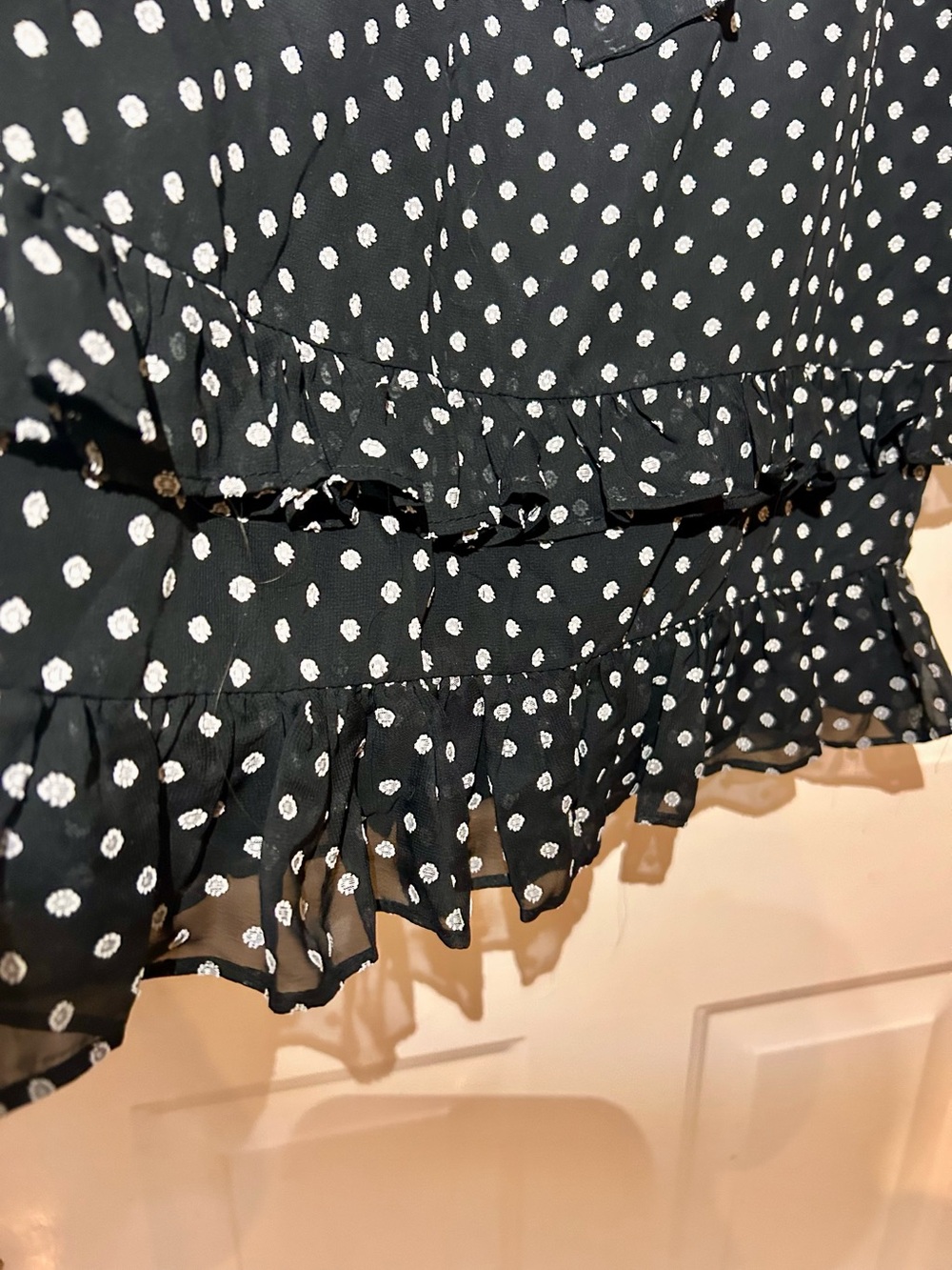 Calvin Klein Black and White Polka Dot Mini Skirt - Picture 7 of 9